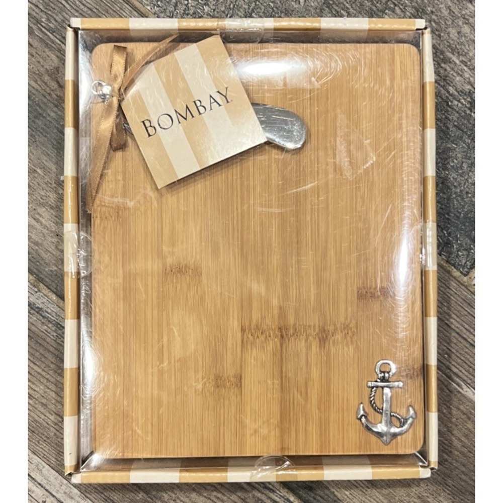 New Bombay 2‎ Piece Cutting Board and Spreader Nautical Anchor Cheese Appetizer